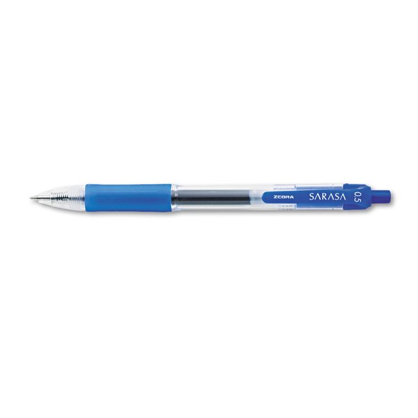 Zebra Pen Sarasa Gel Pen, Blue, Fine, PK12 46720